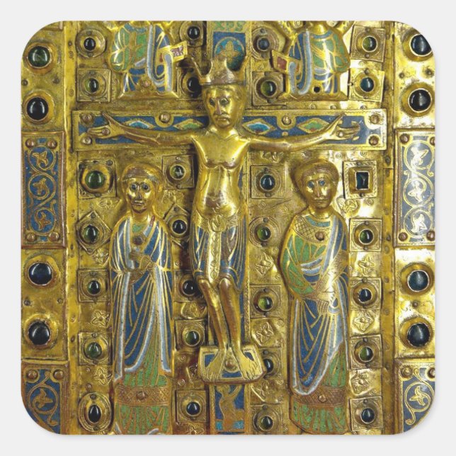 Sticker Carré Crucifixion du Christ, Limoges, 13ème siècle (Devant)
