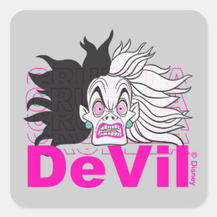 Sticker Carré Cruela de Vil  Dans une rage
