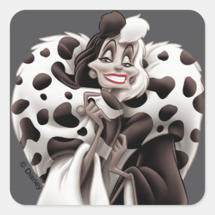 Sticker Carré Cruella De Vil   Sourire "doux"