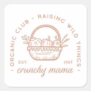 Sticker Carré Crunchy maman biologique mère club maison femme co