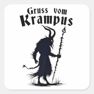 Sticker Carré Cruss Vom Krampus Noël Xmas Diable Effrayant