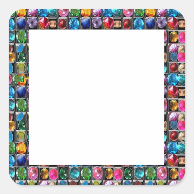 Sticker Carré CRYSTAL GEM PEARL FRAME BLANKS : do-it-yourself 20 (Devant)