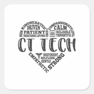 Sticker Carré CT Tech, Technologue en TC, Tomo informatique