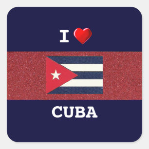 Sticker Carré CUBA : J'aime Cuba