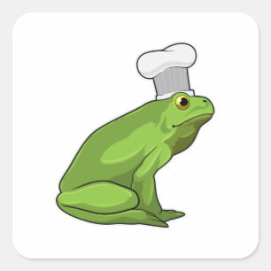Sticker Carré Cuire la grenouille avec casquette