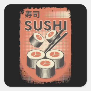 Sticker Carré Cuisine de sushi japonaise parfaite   Conception d