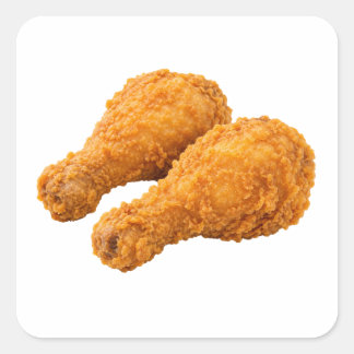 Sticker Carré Cuisse de poulet croustillante isolée