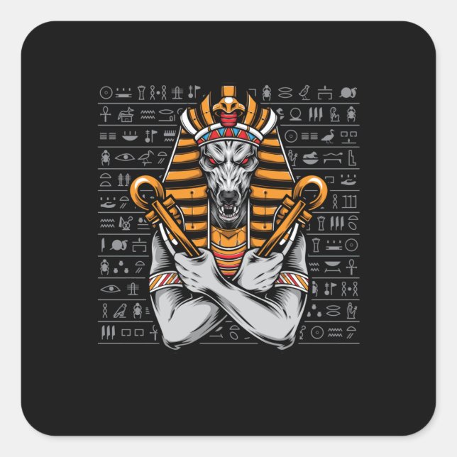 Sticker Carré Culture égyptienne Pharaons égyptologue Archéologi (Devant)
