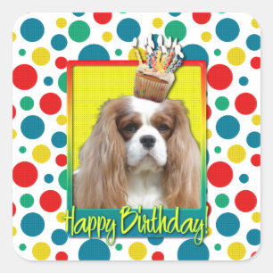 Sticker Carré Cupcake anniversaire - Cavalier - Blenheim