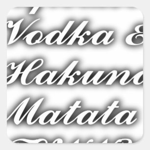 Sticker Carré Cupcakes Vodka Hakuna Matata FUNNY