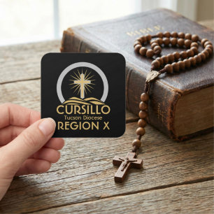 Sticker Carré Cursillo Croix Radieuse sur la colline Diocèse & R