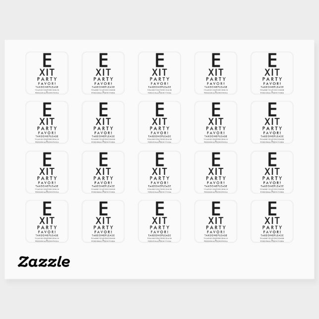 Sticker Carré Custom Eye Chart Optometrist Retirement Thank You (Feuille)