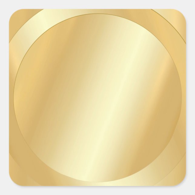 Sticker Carré Custom Faux Gold Modern Ajouter votre texte vide (Devant)