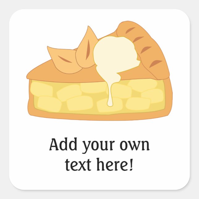 Sticker Carré Customiser ce graphique Apple Pie Slice (Devant)