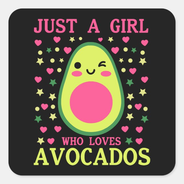 Sticker Carré Cute Avocado Girl (Devant)