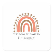 Cute Boho Aquarelle Arc-en-ciel Ce livre appartien