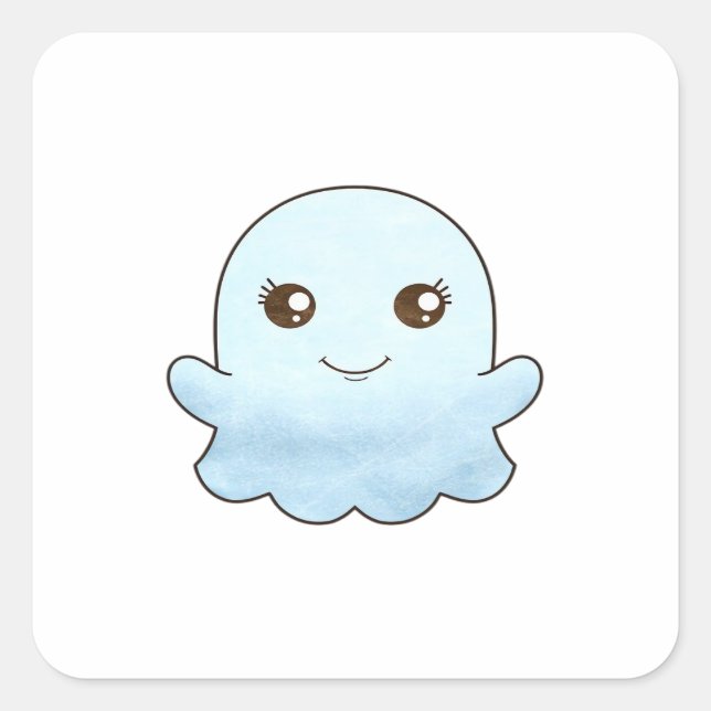 Sticker Carré Cute Boo Design tendance Unique (Devant)