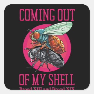 Sticker Carré Cute Cicada, le meilleur cadeau pour les amateurs