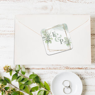 Sticker Carré Cute Eucalyptus Feuilles Élégant Mariage de verdur