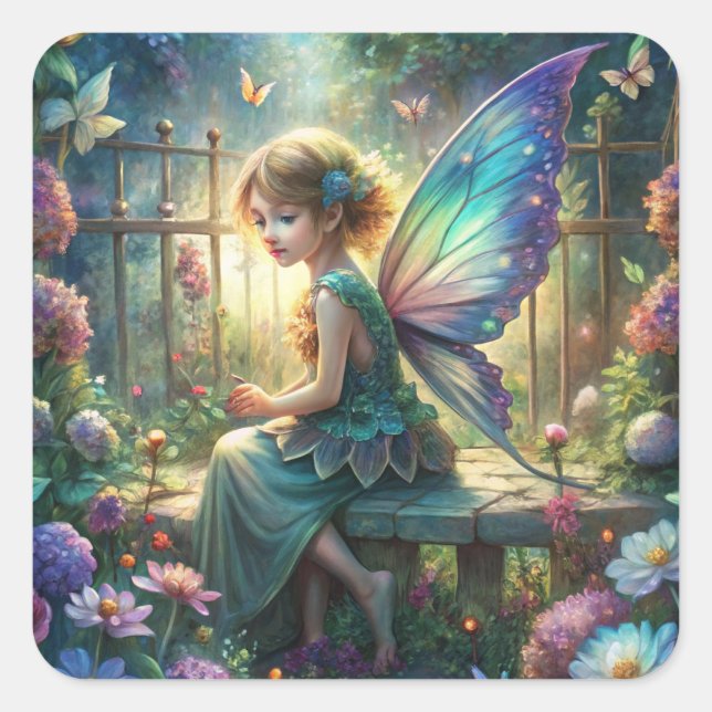 Sticker Carré Cute Fairy  (Devant)