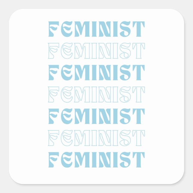 Sticker Carré Cute féministe (Devant)