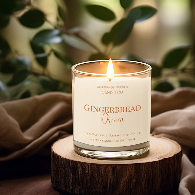 Sticker Carré Cute Gingerbread Man Christmas Candle Label (Créateur téléchargé)