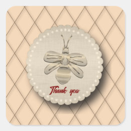 Sticker Carré Cute Gold Bee Gift