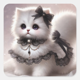 Sticker Carré Cute gothique Lolita Chat