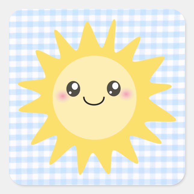 Sticker Carré Cute Happy (Devant)