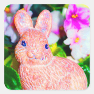 Sticker Carré Cute Kitschy Bunny Rabbit