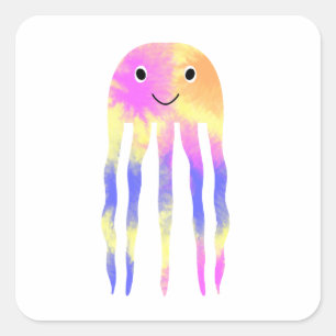 Sticker Carré Cute méduse