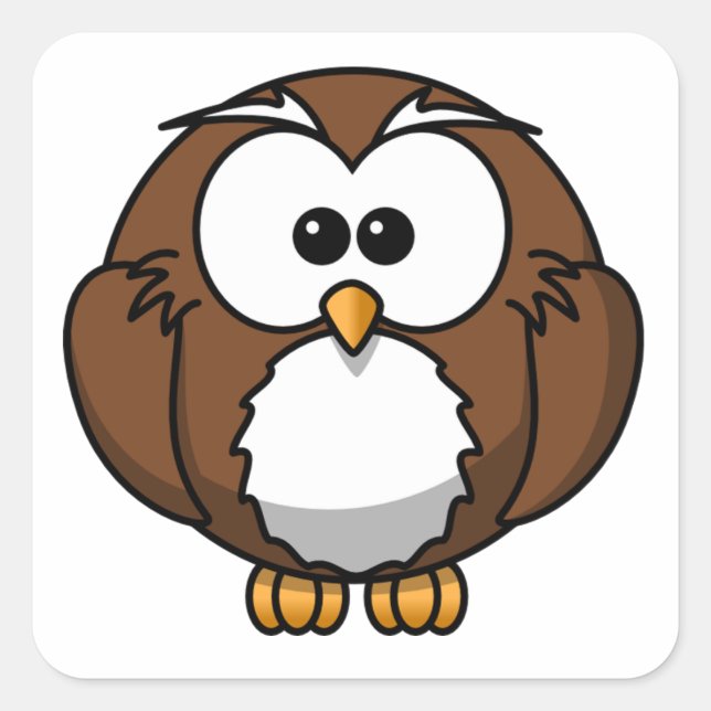 Sticker Carré Cute Owl (Devant)