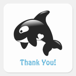 Sticker Carré Cute Petit Merci Orca