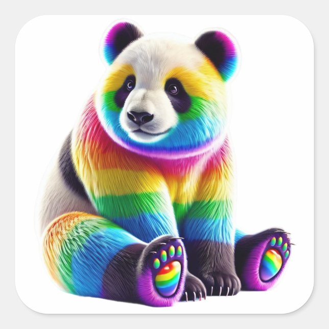 Sticker Carré Cute Rainbow (Devant)