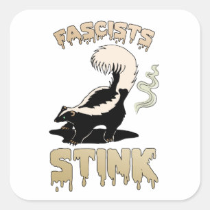 Sticker Carré Cute Retro Skunk - Fascistes Stink