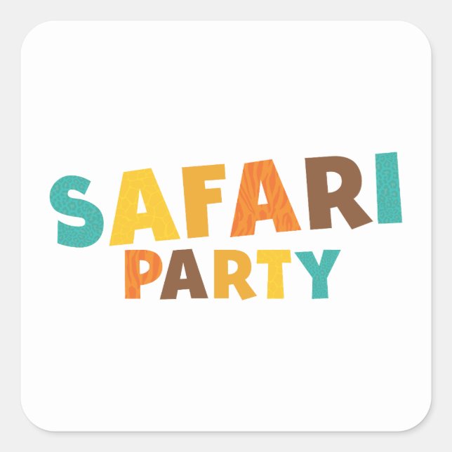 Sticker Carré Cute Safari (Devant)