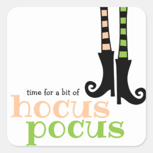 Sticker Carré Cute sorcière Leggings Bottes Hocus Pocus Hallowee