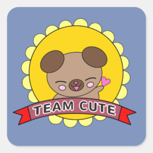 Sticker Carré Cute Team Girl Boy Children