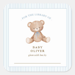 Sticker Carré Cute Teddy Bear bébé garçon Boite