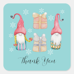 Sticker Carré Cute Vintage Christmas Gift Gnome