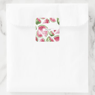 Sticker Carré Cute Watercolor Watermelon