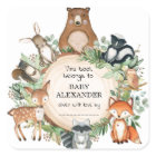 Cute Woodland Animaux Baby shower Bookplate Étique