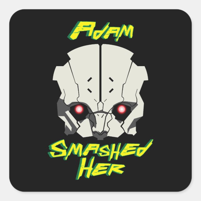 Sticker Carré cyberpunk anime edgerunners adam smasher (Devant)