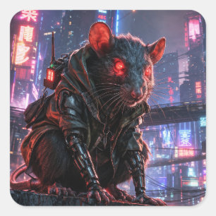Sticker Carré CyberRat