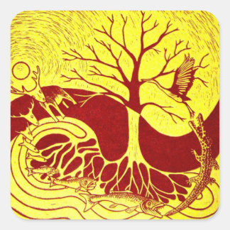 Sticker Carré Cycle naturel Jaune