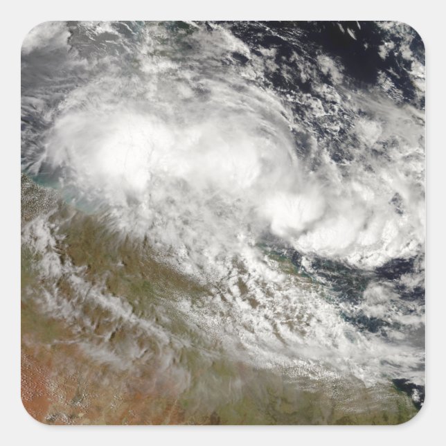 Sticker Carré Cyclone tropical Olga sur le nord-est de l'Austral (Devant)