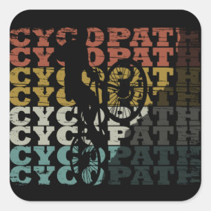 Sticker Carré Cycopath drôle vélo