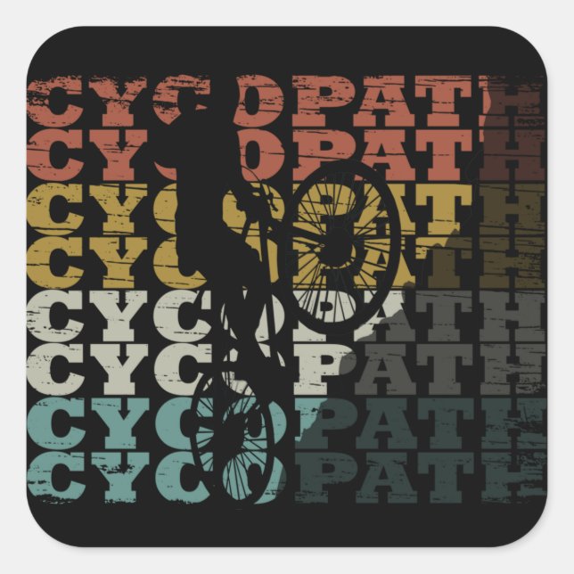 Sticker Carré Cycopath drôle vélo (Devant)