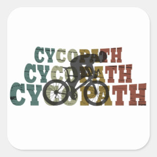 Sticker Carré Cycopath - Vélo de Montagne - Cyclisme Drôle