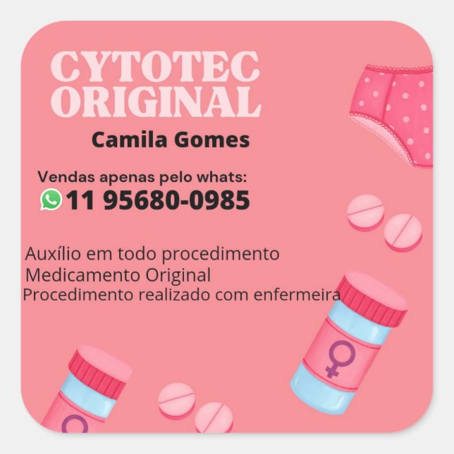Sticker Carré Cytotec misoprostol original whats 11956800985 Mou (Devant)